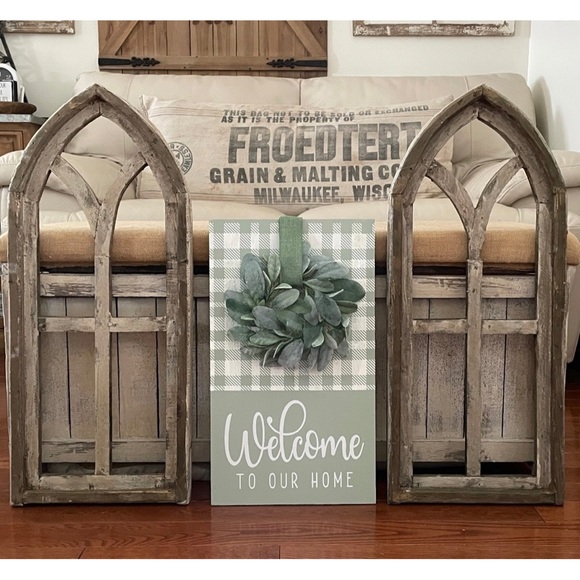 Rustic Wood Arch Wall Decor Set Of Three - Picture 1 of 1